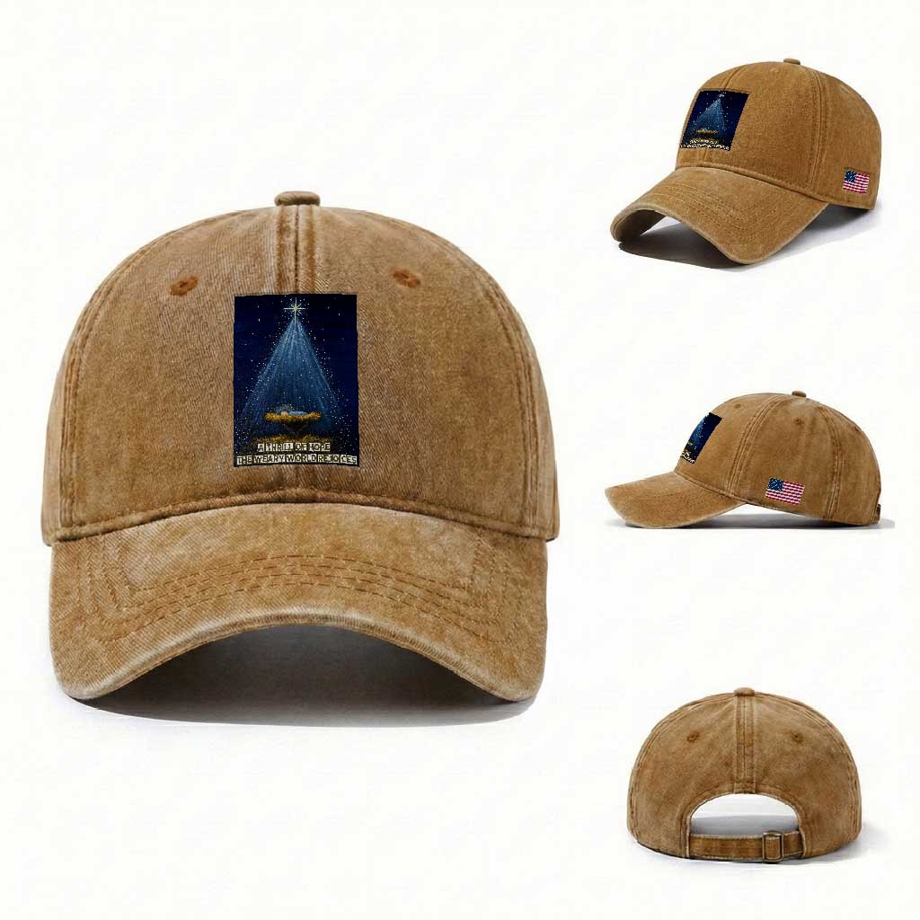 Nativity Scene Christmas Washed Cotton Baseball Cap Biible Baby Jesus Christian