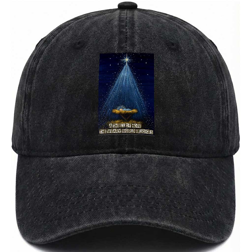Nativity Scene Christmas Washed Cotton Baseball Cap Biible Baby Jesus Christian
