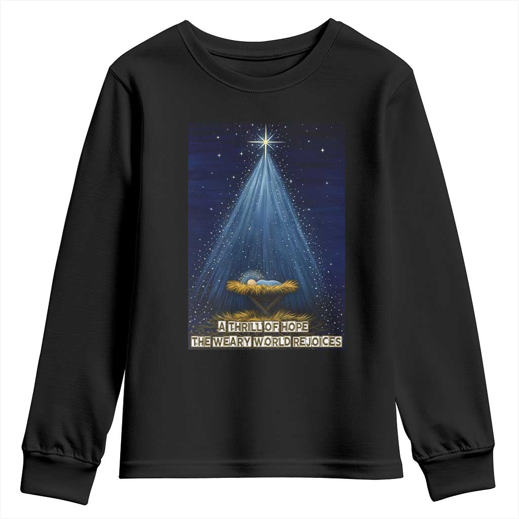 Nativity Scene Christmas Youth Sweatshirt Biible Baby Jesus Christian - Wonder Print Shop
