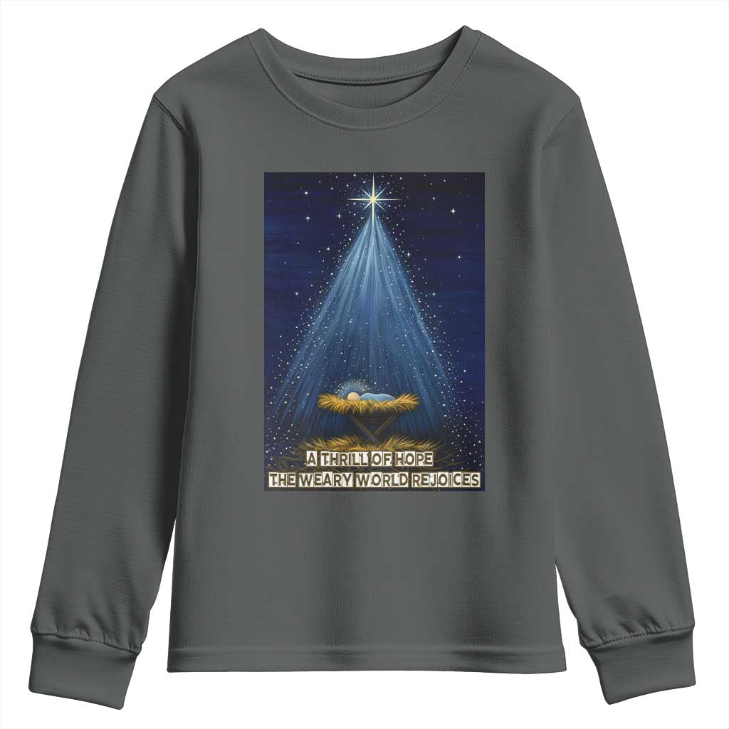 Nativity Scene Christmas Youth Sweatshirt Biible Baby Jesus Christian - Wonder Print Shop
