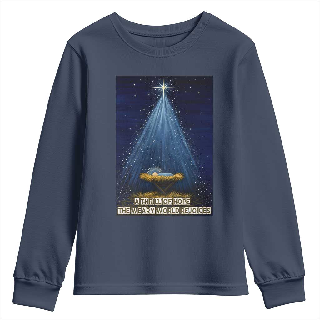 Nativity Scene Christmas Youth Sweatshirt Biible Baby Jesus Christian - Wonder Print Shop