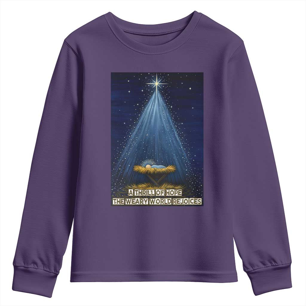 Nativity Scene Christmas Youth Sweatshirt Biible Baby Jesus Christian - Wonder Print Shop
