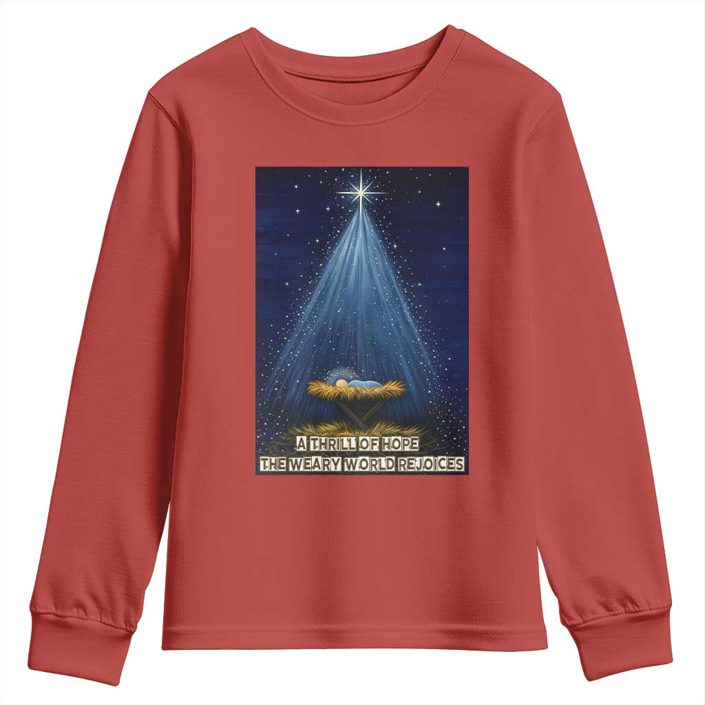 Nativity Scene Christmas Youth Sweatshirt Biible Baby Jesus Christian - Wonder Print Shop