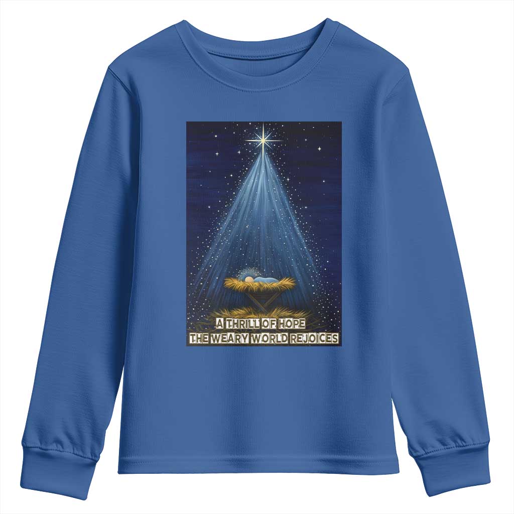 Nativity Scene Christmas Youth Sweatshirt Biible Baby Jesus Christian - Wonder Print Shop