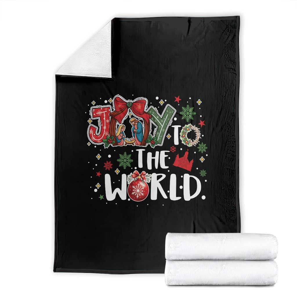 Nativity Scene Christmas Throw Blanket Joy To The World - Wonder Print Shop