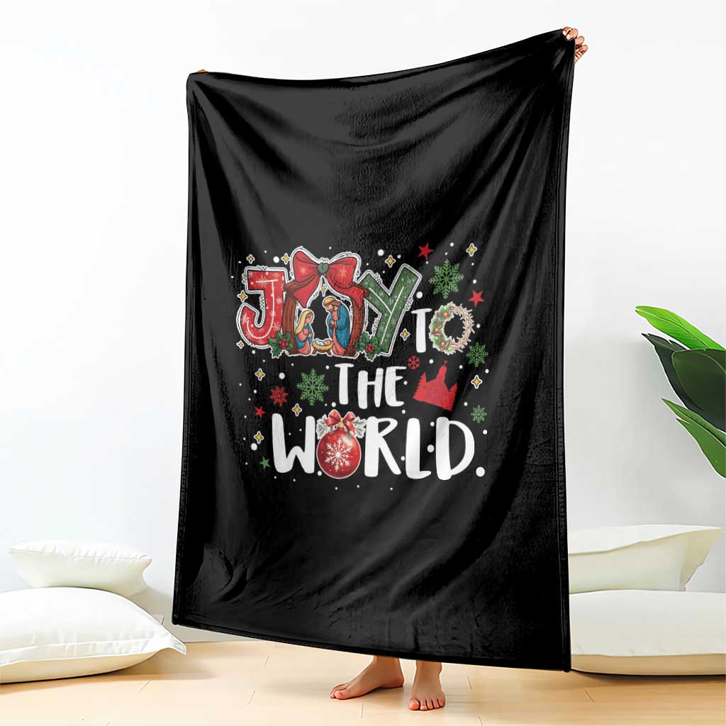 Nativity Scene Christmas Throw Blanket Joy To The World - Wonder Print Shop