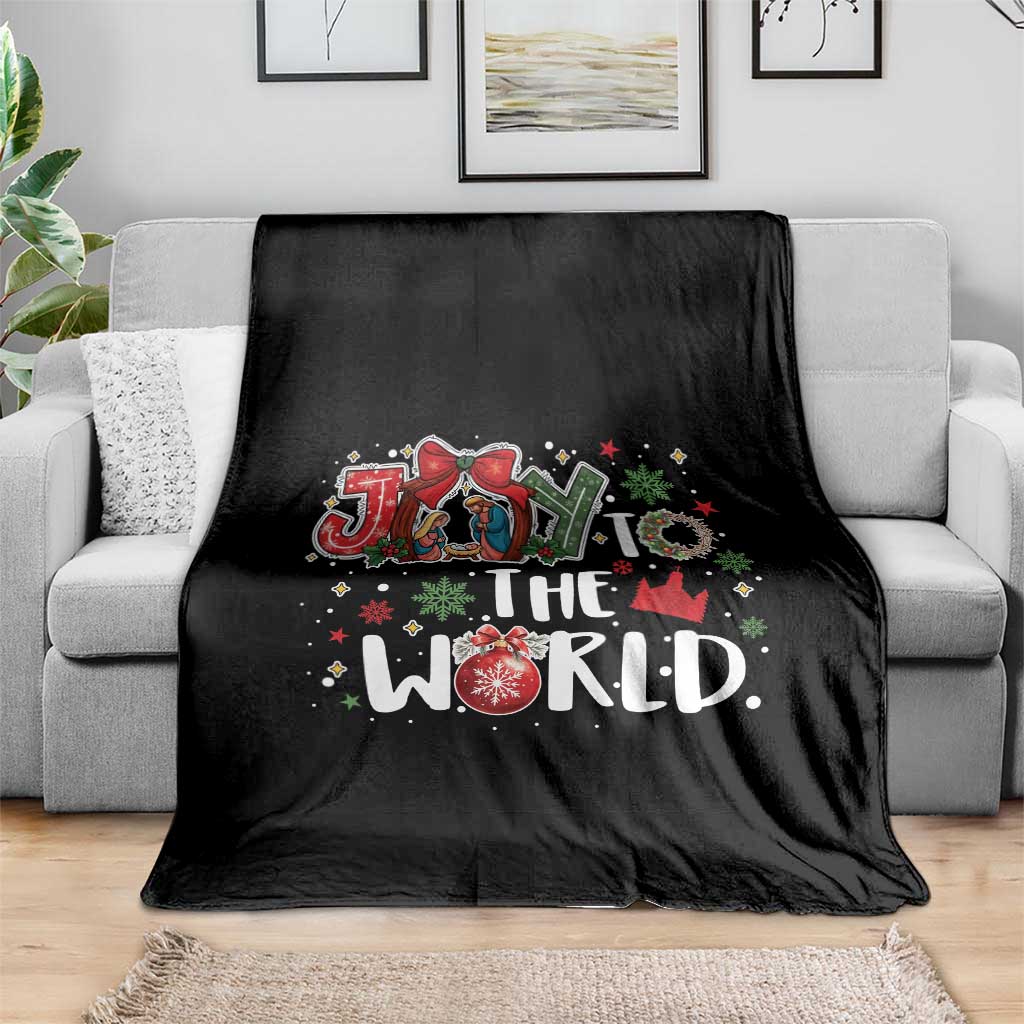Nativity Scene Christmas Throw Blanket Joy To The World - Wonder Print Shop