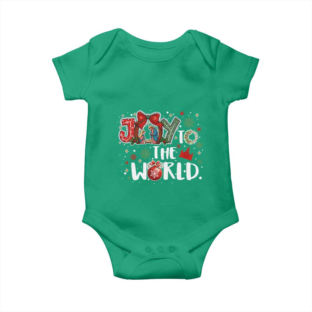 Nativity Scene Christmas Baby Onesie Joy To The World - Wonder Print Shop