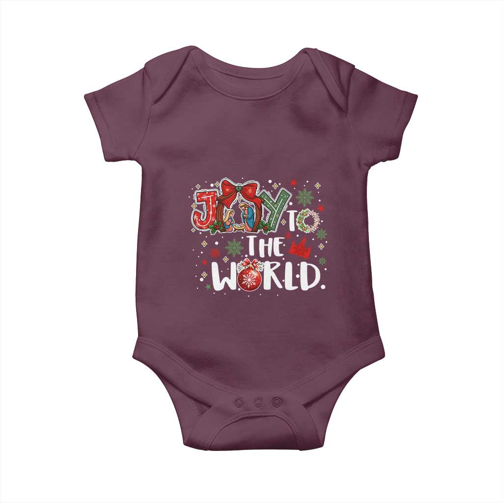 Nativity Scene Christmas Baby Onesie Joy To The World - Wonder Print Shop