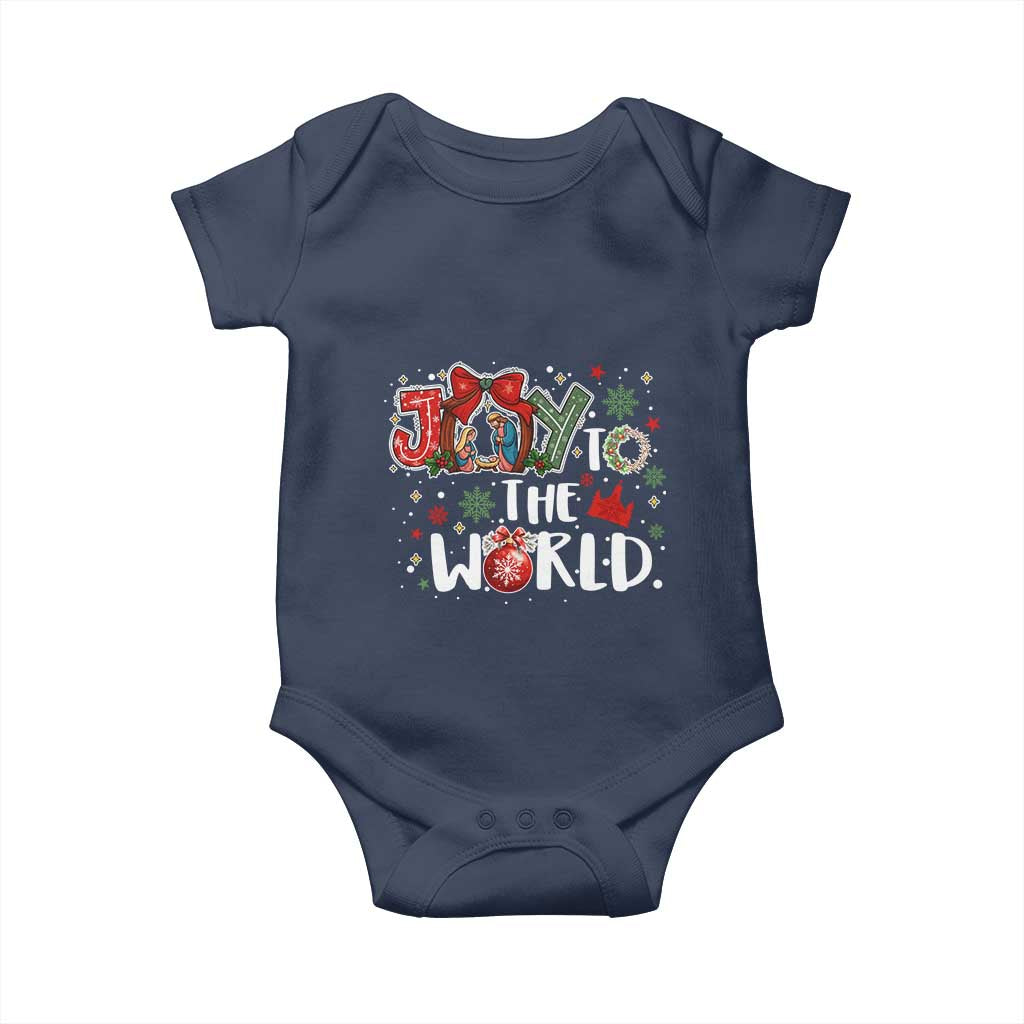Nativity Scene Christmas Baby Onesie Joy To The World - Wonder Print Shop