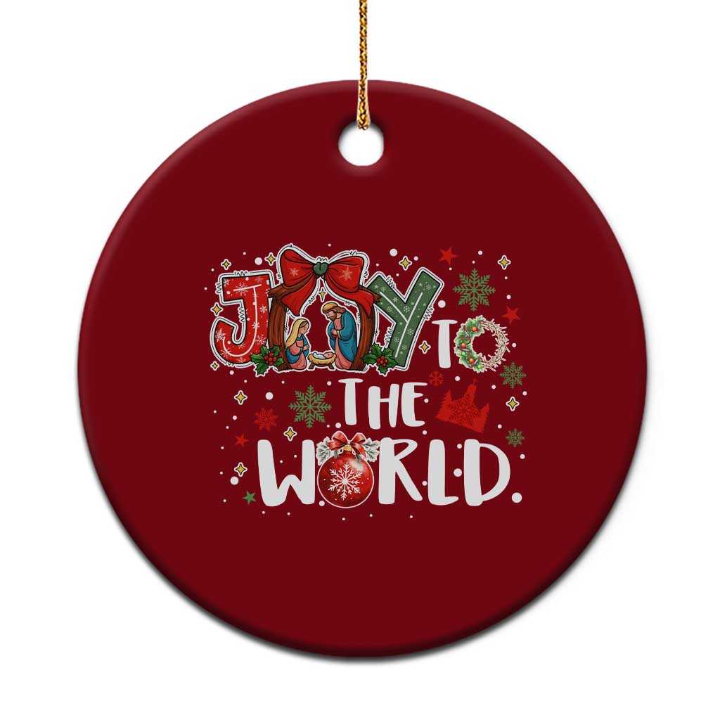 Nativity Scene Xmas Ceramic Ornament Joy To The World - Wonder Print Shop