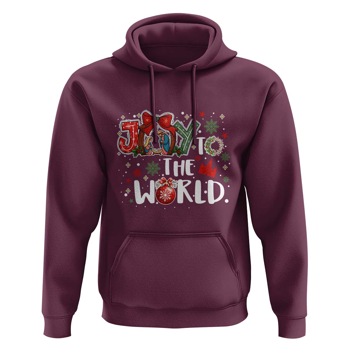Nativity Scene Christmas Hoodie Joy To The World - Wonder Print Shop