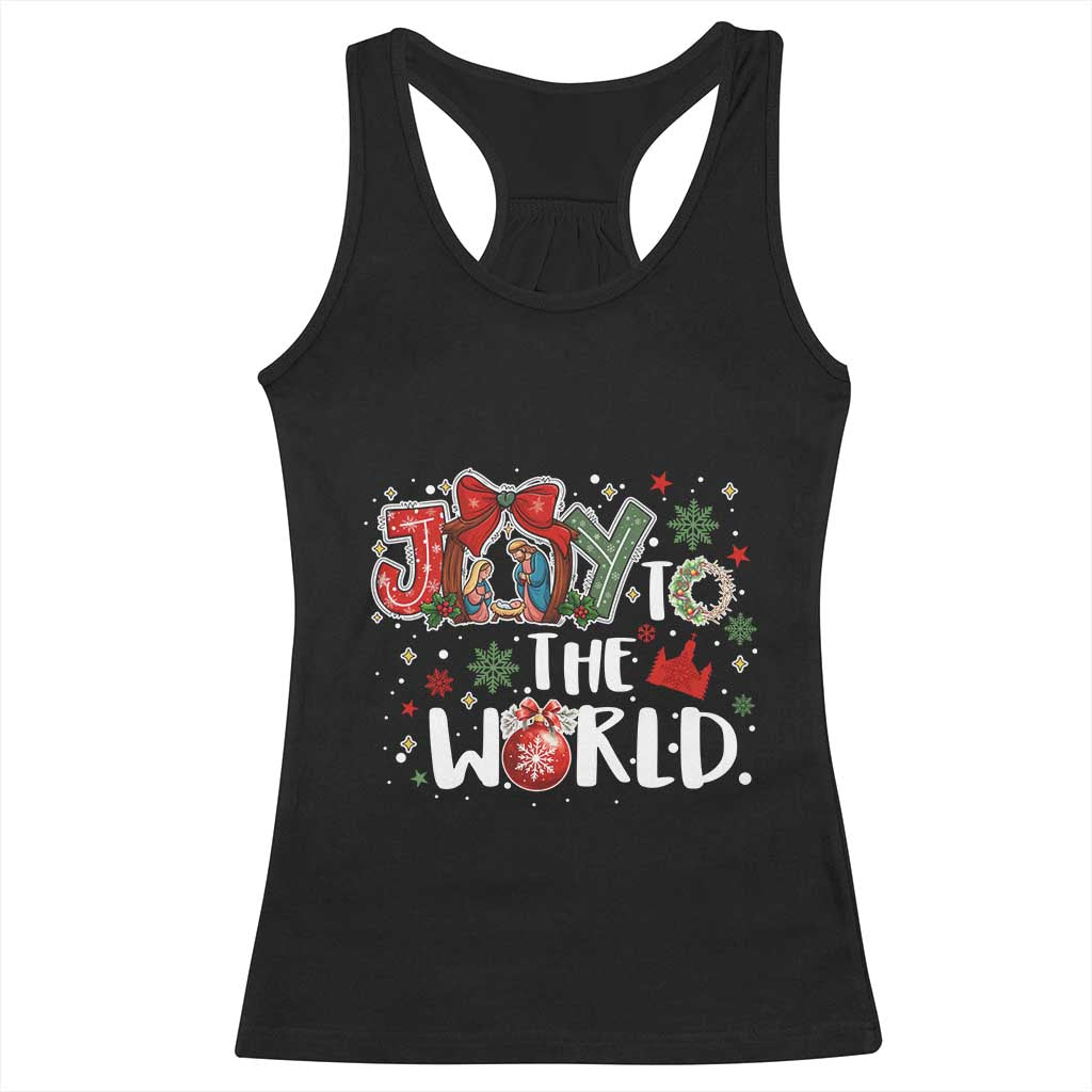 Nativity Scene Christmas Racerback Tank Top Joy To The World - Wonder Print Shop