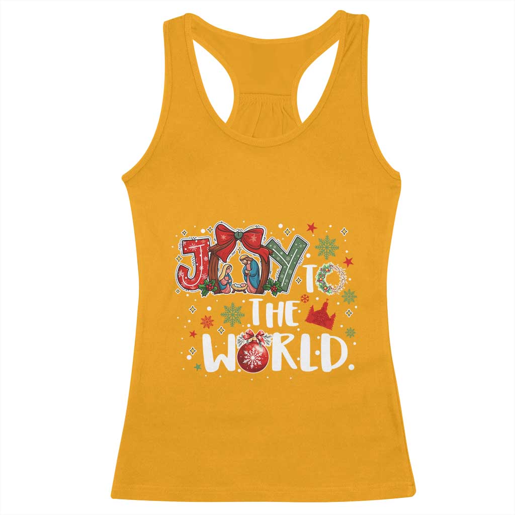 Nativity Scene Christmas Racerback Tank Top Joy To The World - Wonder Print Shop
