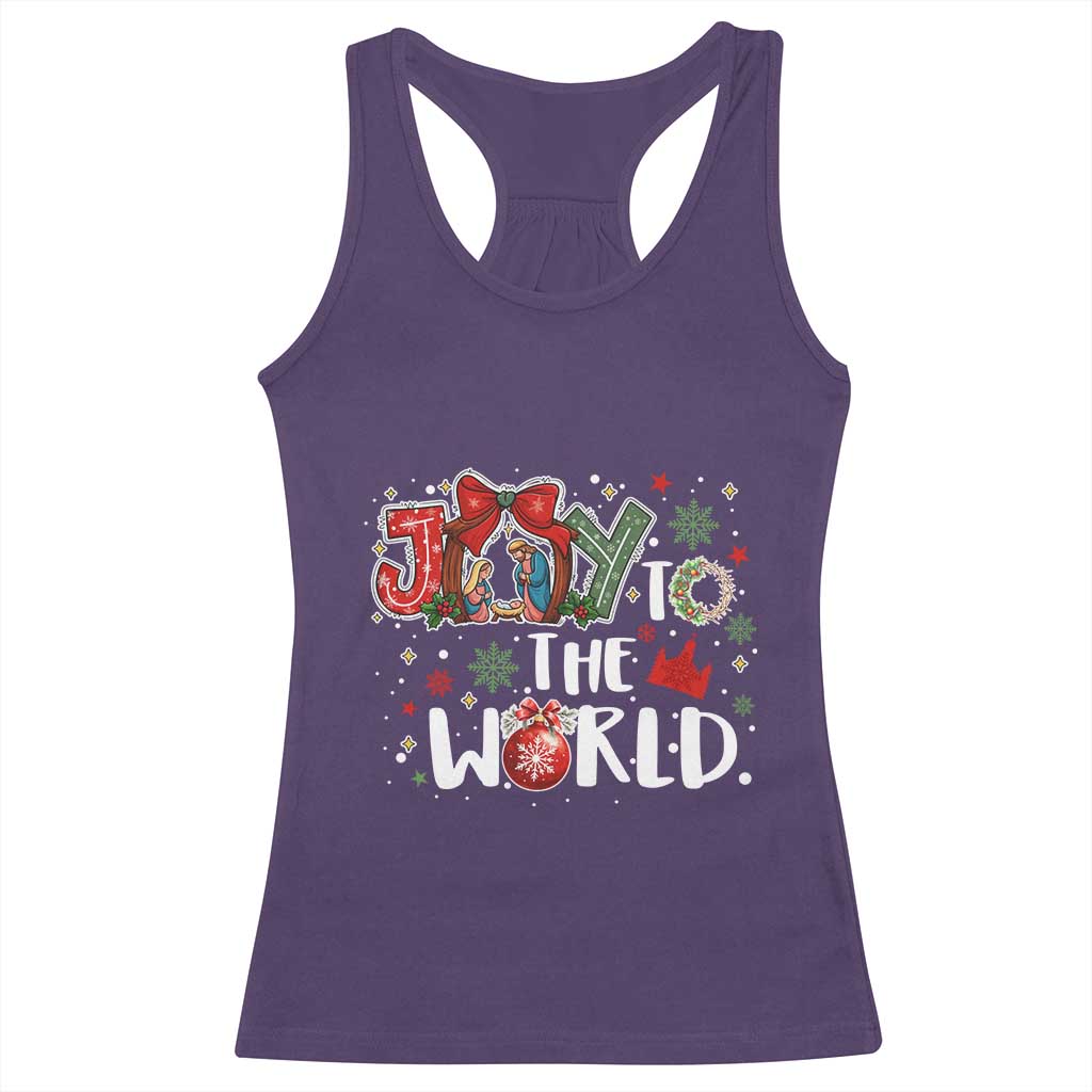 Nativity Scene Christmas Racerback Tank Top Joy To The World - Wonder Print Shop