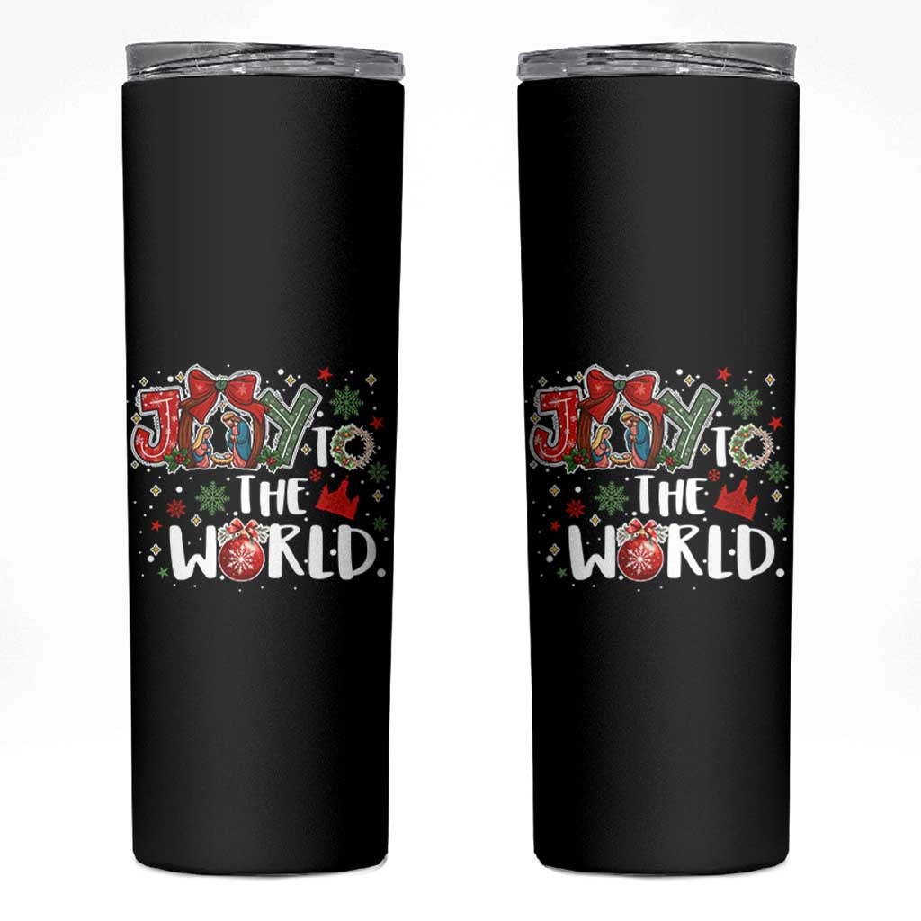 Nativity Scene Christmas Skinny Tumbler Joy To The World - Wonder Print Shop