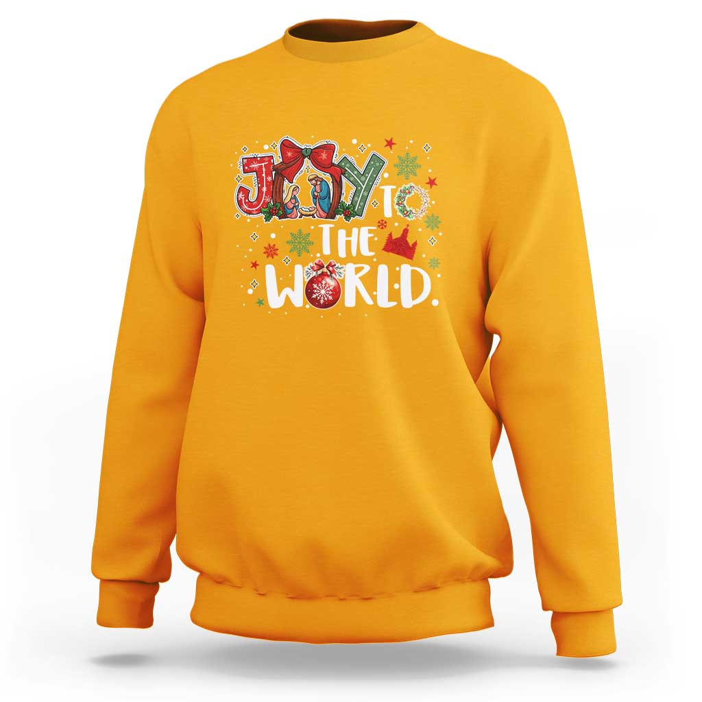 Nativity Scene Christmas Sweatshirt Joy To The World - Wonder Print Shop
