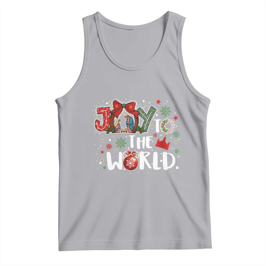 Nativity Scene Christmas Tank Top Joy To The World - Wonder Print Shop