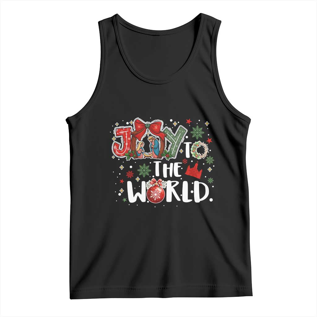 Nativity Scene Christmas Tank Top Joy To The World - Wonder Print Shop