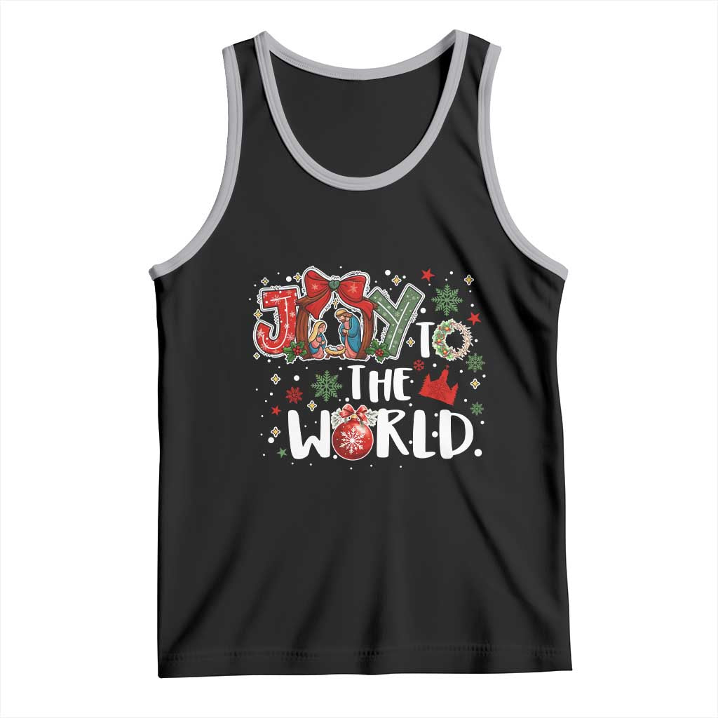 Nativity Scene Christmas Tank Top Joy To The World - Wonder Print Shop