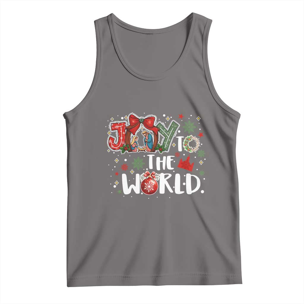 Nativity Scene Christmas Tank Top Joy To The World - Wonder Print Shop