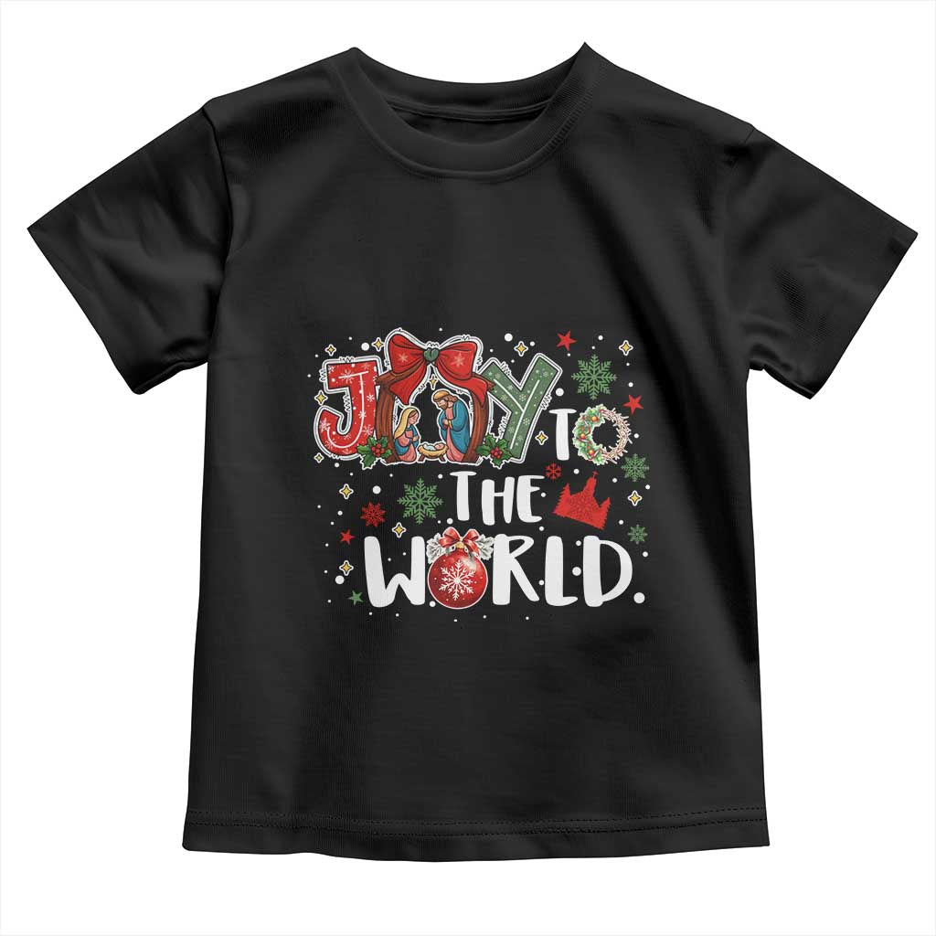 Nativity Scene Christmas Toddler T Shirt Joy To The World - Wonder Print Shop