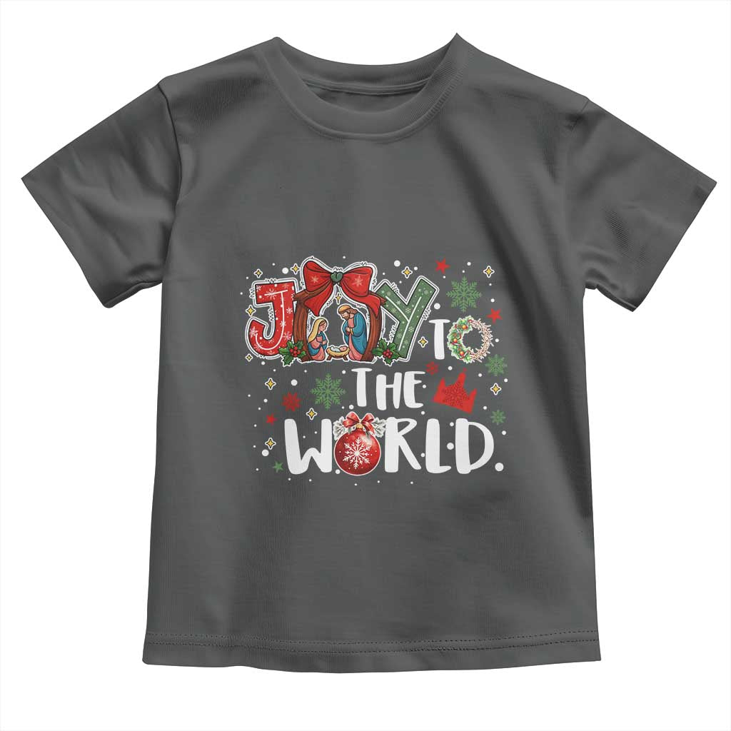Nativity Scene Christmas Toddler T Shirt Joy To The World - Wonder Print Shop