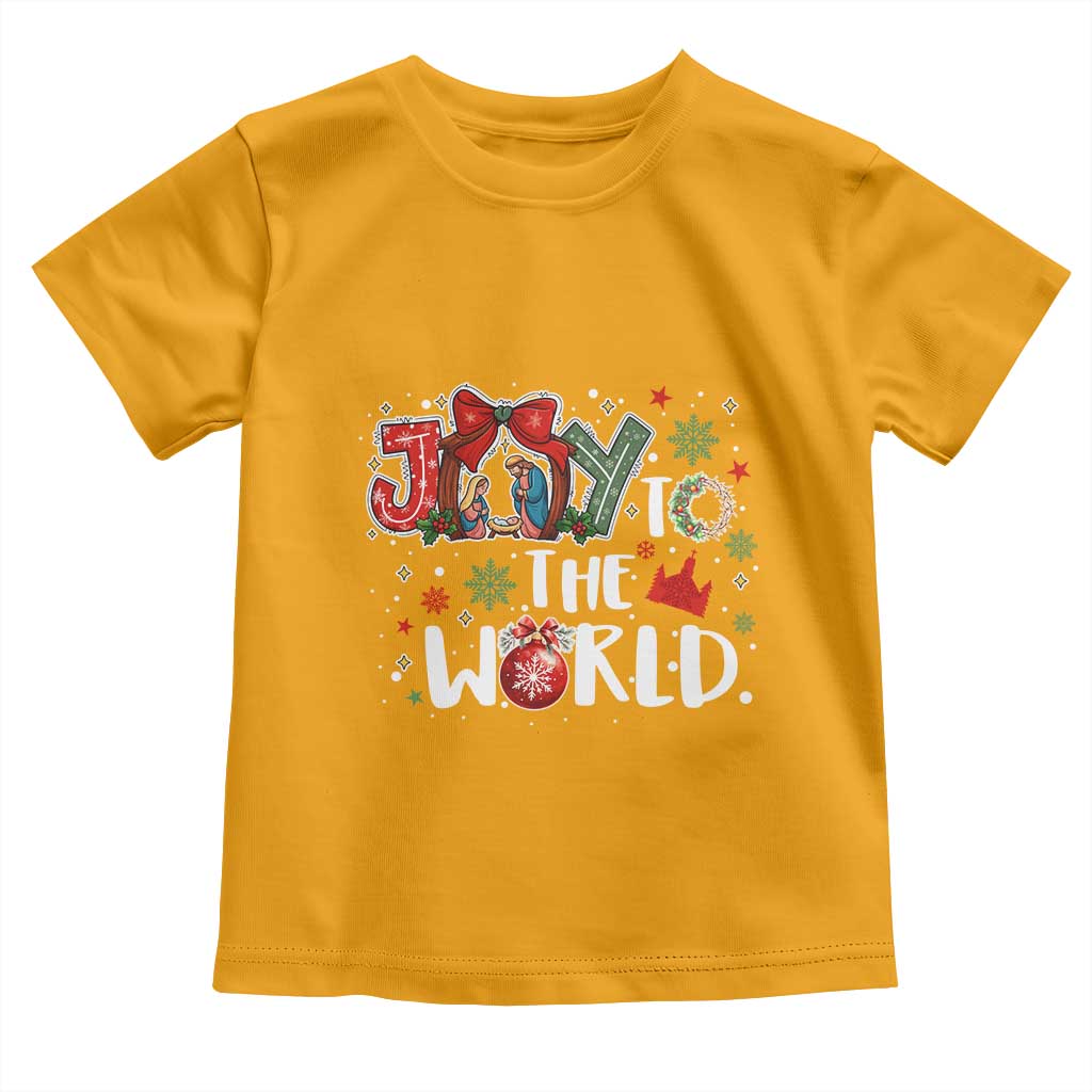Nativity Scene Christmas Toddler T Shirt Joy To The World - Wonder Print Shop