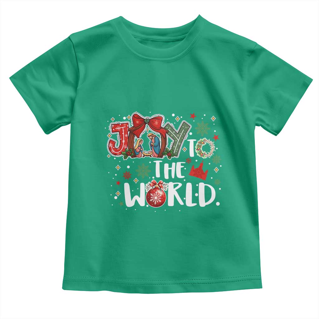 Nativity Scene Christmas Toddler T Shirt Joy To The World - Wonder Print Shop