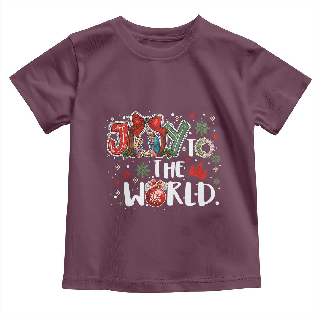 Nativity Scene Christmas Toddler T Shirt Joy To The World - Wonder Print Shop