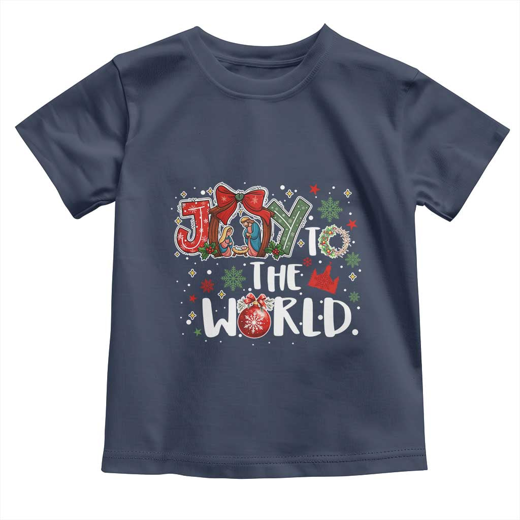 Nativity Scene Christmas Toddler T Shirt Joy To The World - Wonder Print Shop