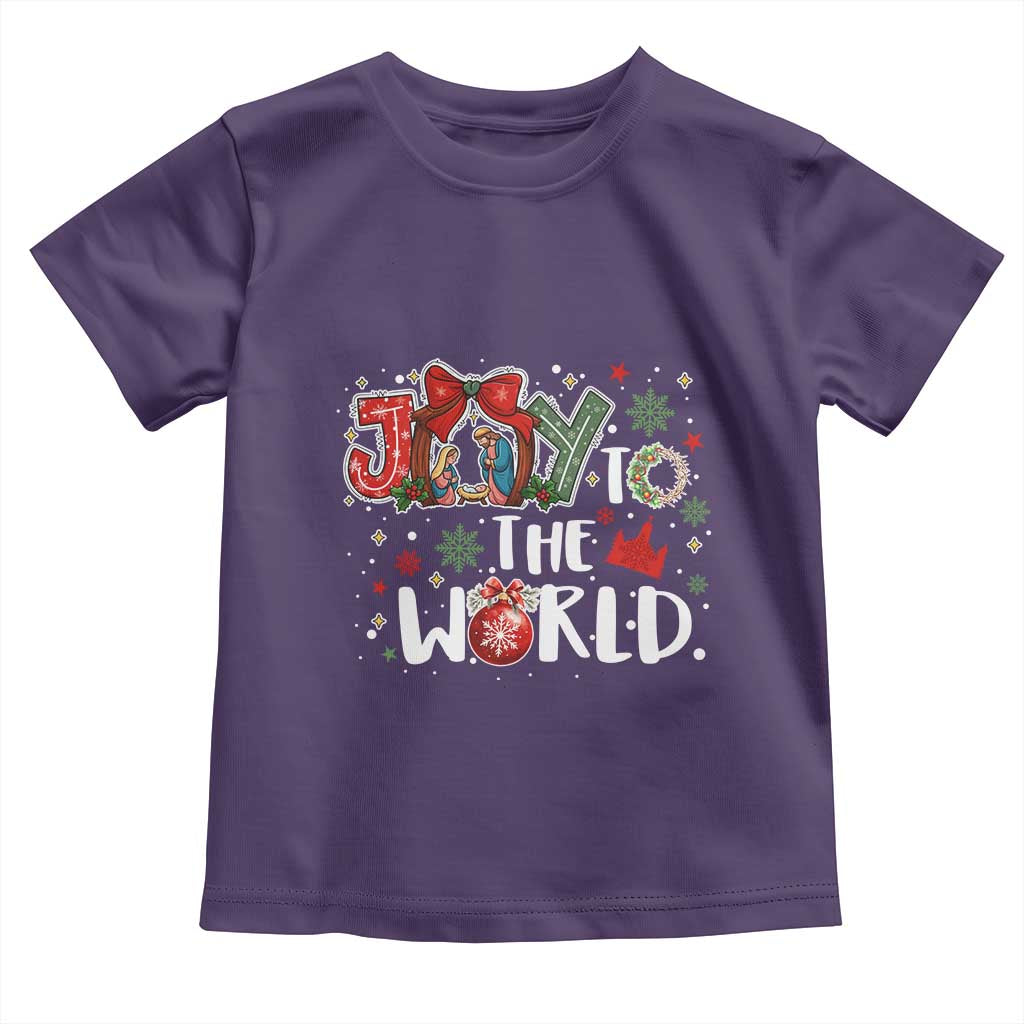Nativity Scene Christmas Toddler T Shirt Joy To The World - Wonder Print Shop