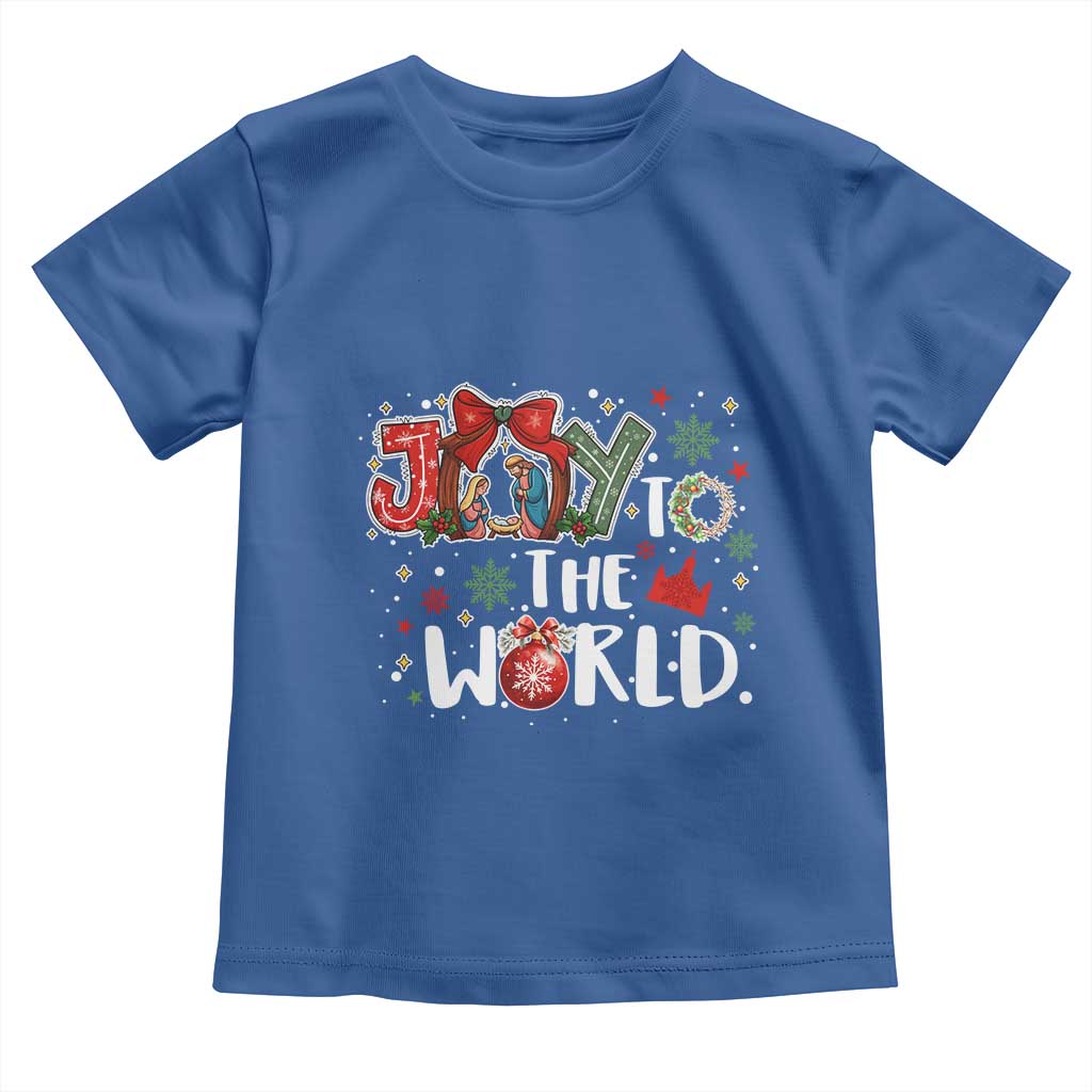 Nativity Scene Christmas Toddler T Shirt Joy To The World - Wonder Print Shop