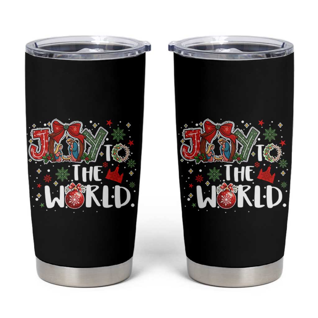 Nativity Scene Christmas Tumbler Cup Joy To The World - Wonder Print Shop