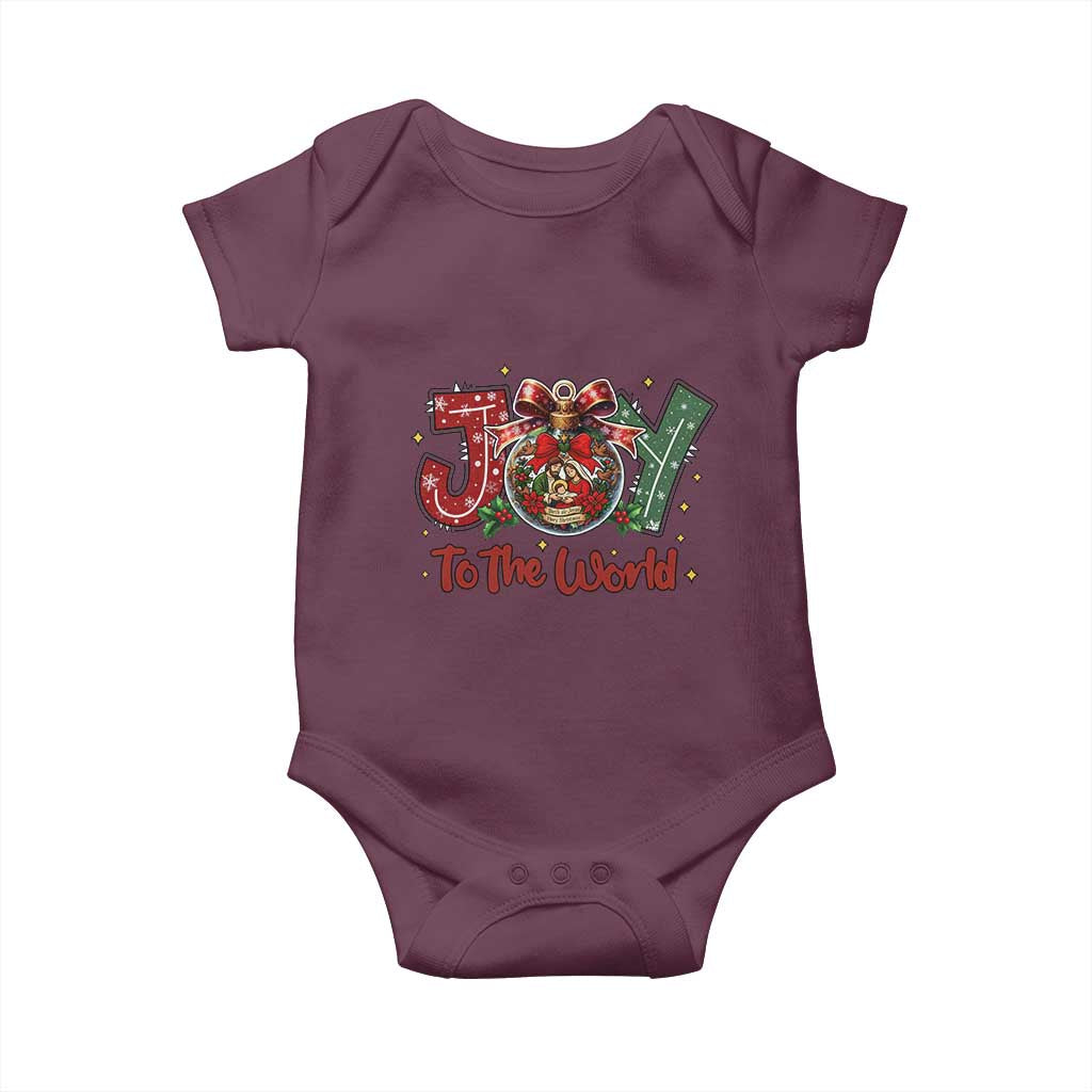 Jesus Christmas Baby Onesie Joy To The World - Wonder Print Shop