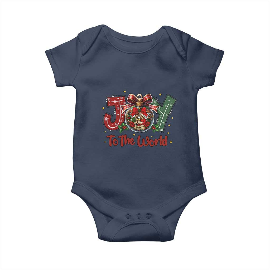 Jesus Christmas Baby Onesie Joy To The World - Wonder Print Shop