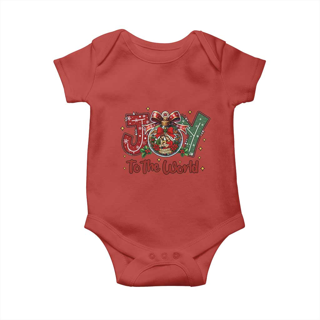 Jesus Christmas Baby Onesie Joy To The World - Wonder Print Shop