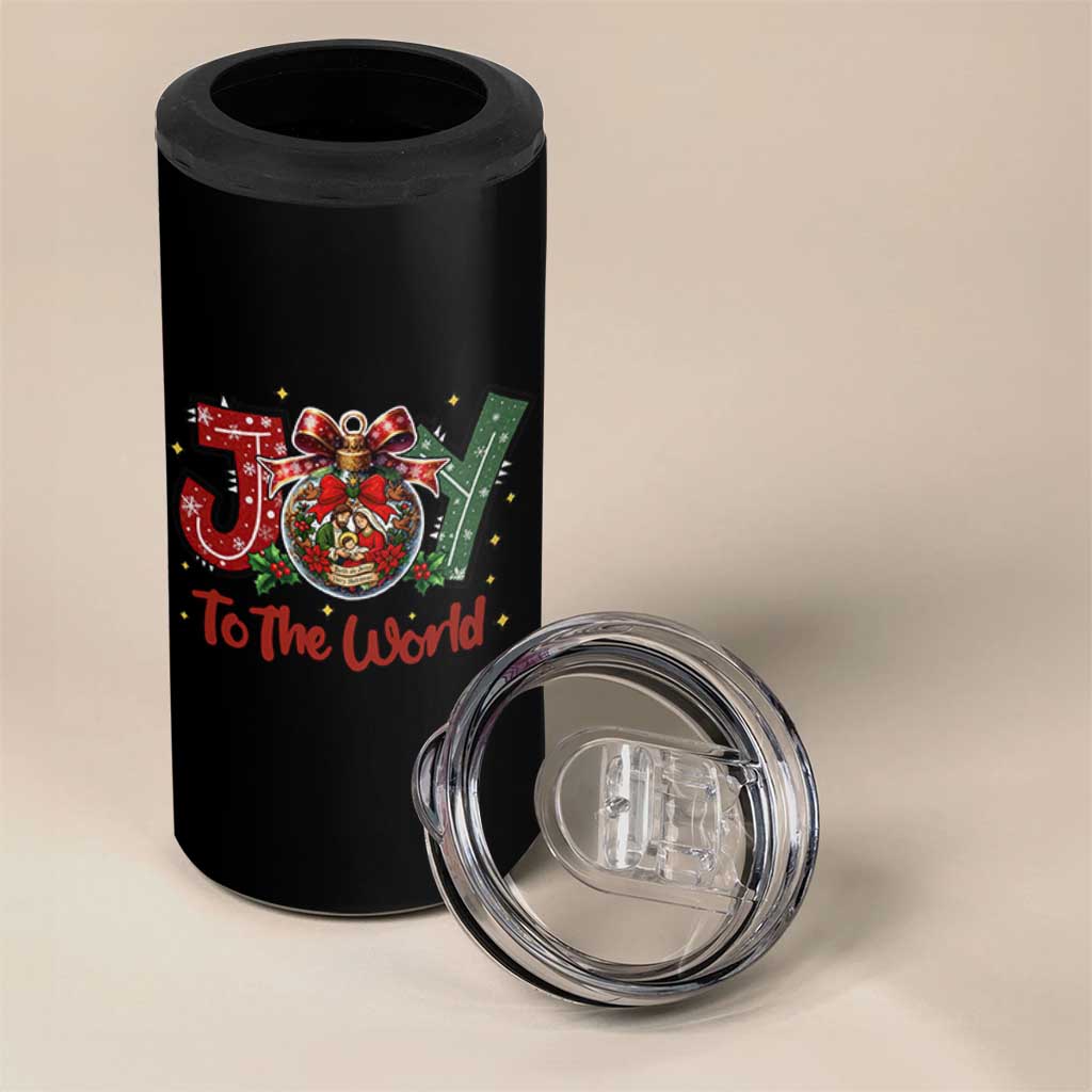 Jesus Christmas 4 in 1 Can Cooler Tumbler Joy To The World - Wonder Print Shop