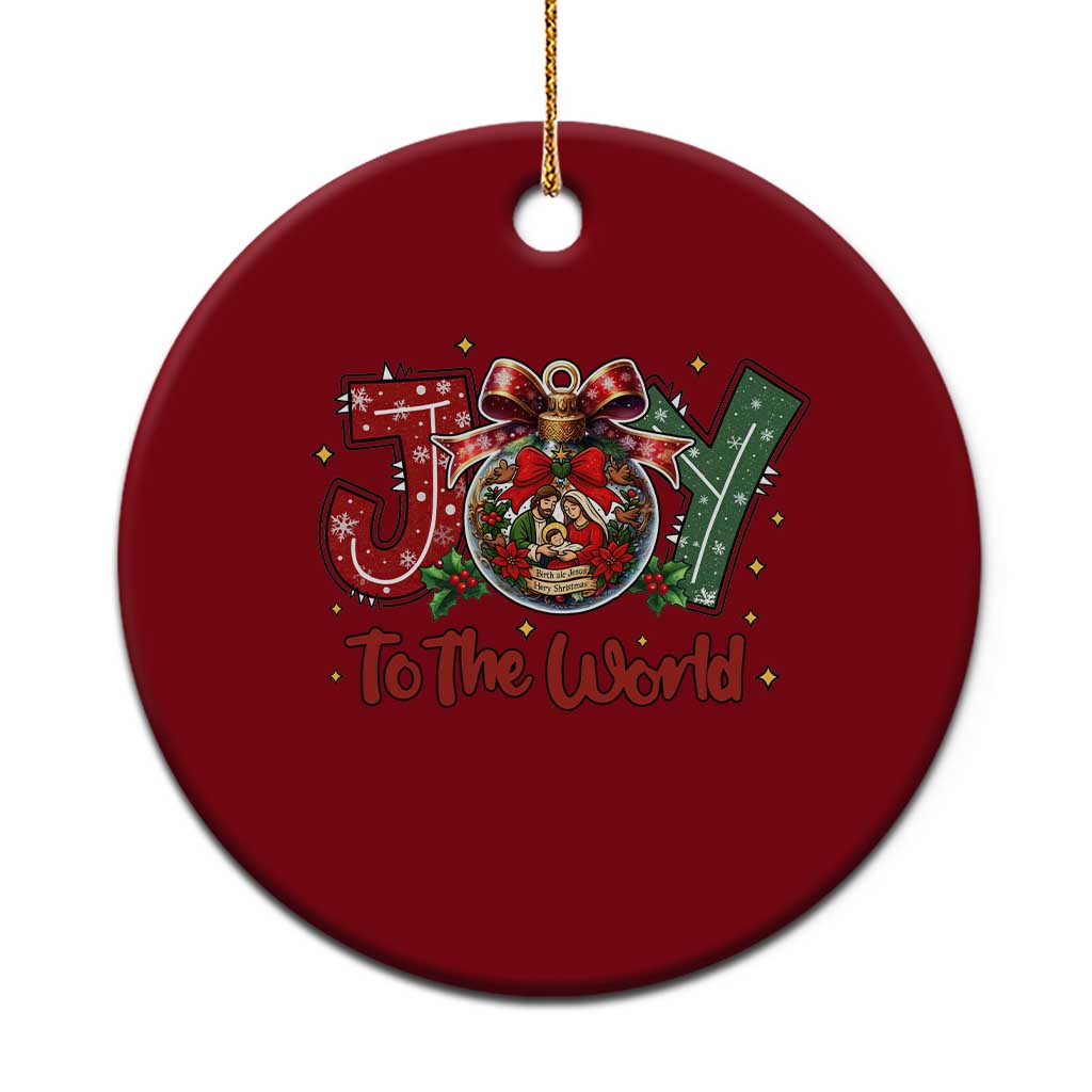 Jesus Xmas Ceramic Ornament Joy To The World - Wonder Print Shop