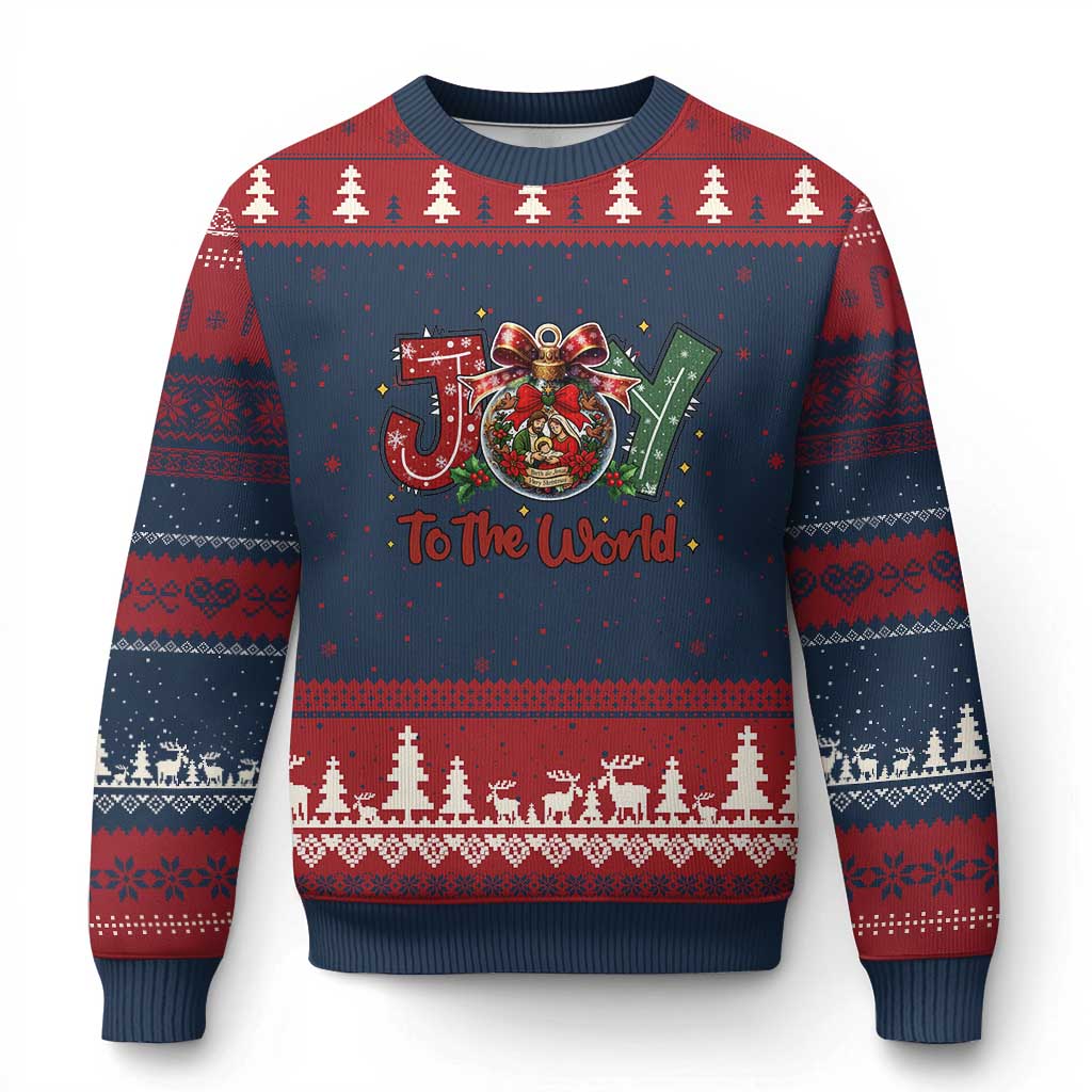 Jesus Xmas Ugly Christmas Sweater Joy To The World - Wonder Print Shop