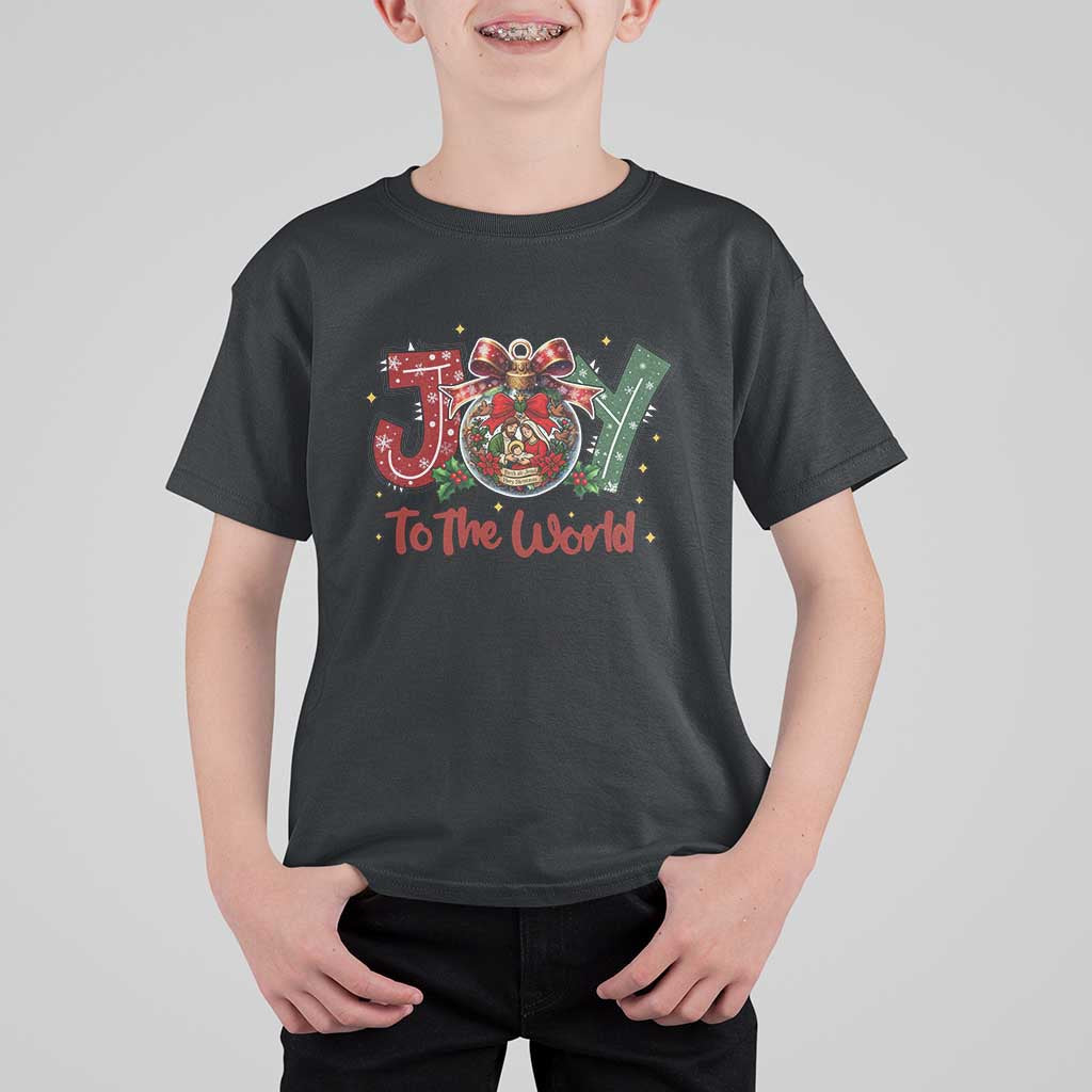 Jesus Christmas T Shirt For Kid Joy To The World - Wonder Print Shop
