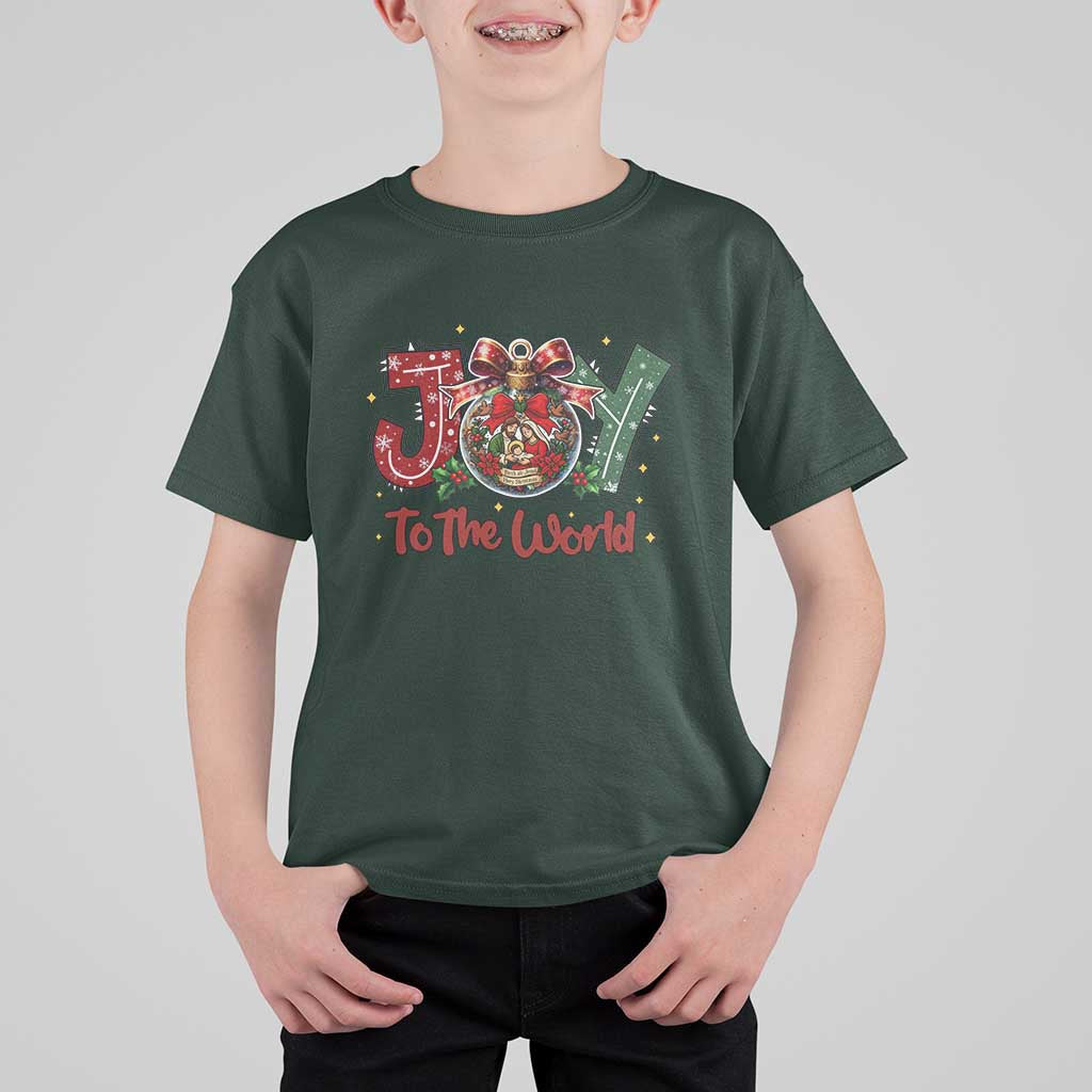 Jesus Christmas T Shirt For Kid Joy To The World - Wonder Print Shop
