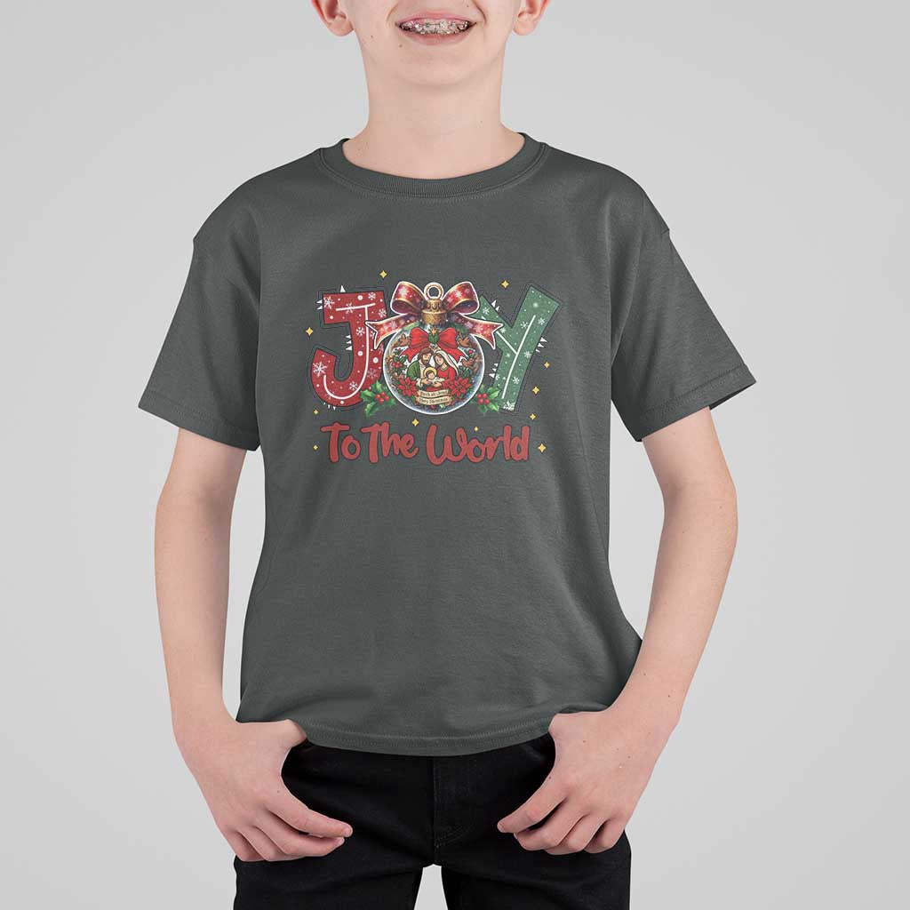 Jesus Christmas T Shirt For Kid Joy To The World - Wonder Print Shop