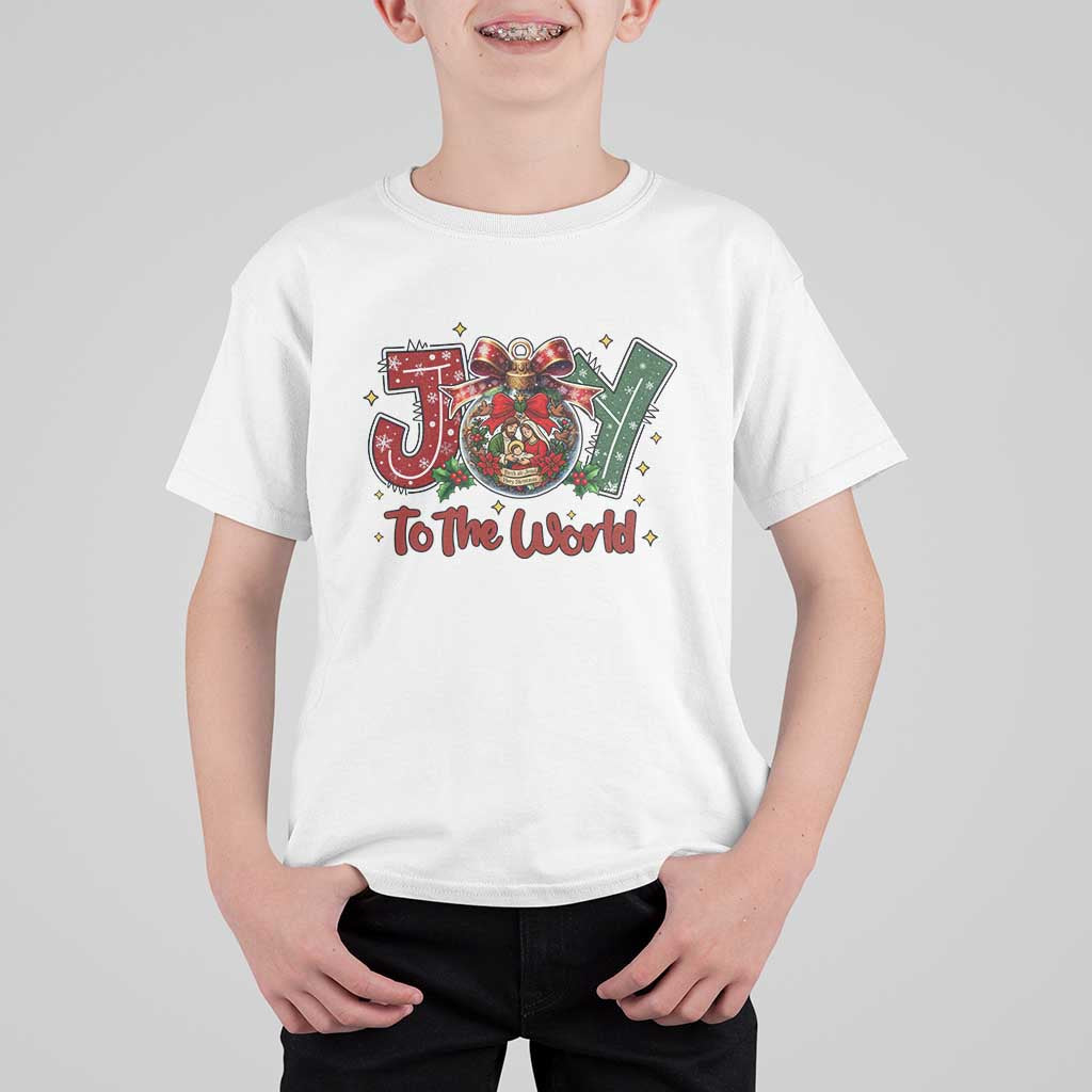 Jesus Christmas T Shirt For Kid Joy To The World - Wonder Print Shop