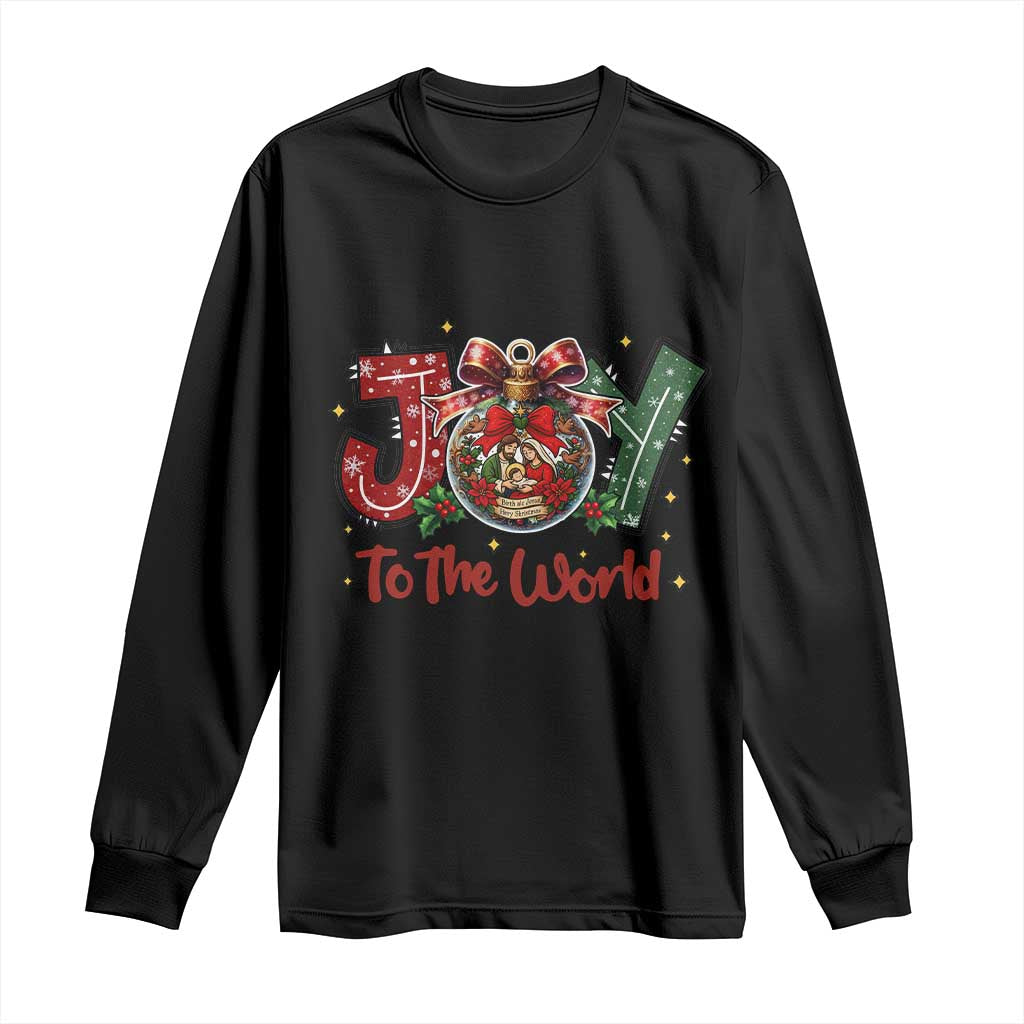 Jesus Christmas Long Sleeve Shirt Joy To The World - Wonder Print Shop