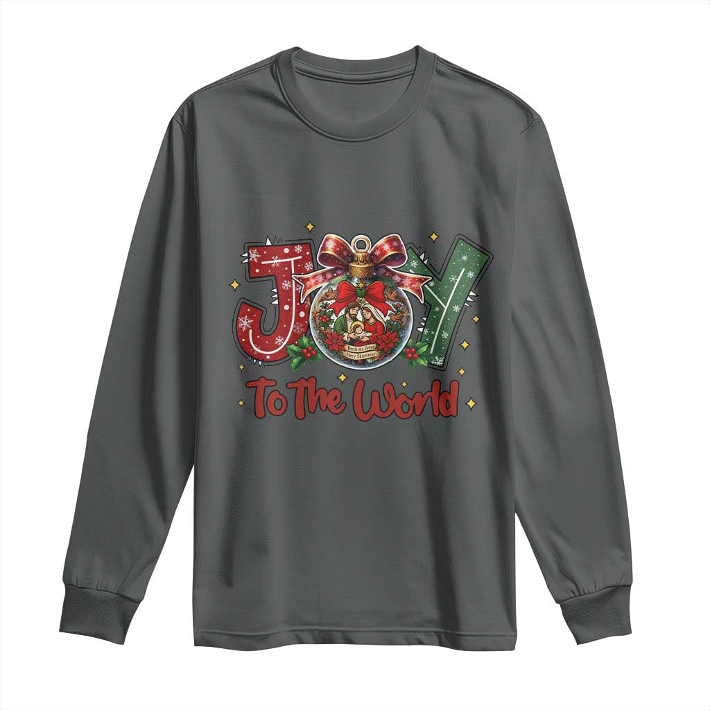Jesus Christmas Long Sleeve Shirt Joy To The World - Wonder Print Shop