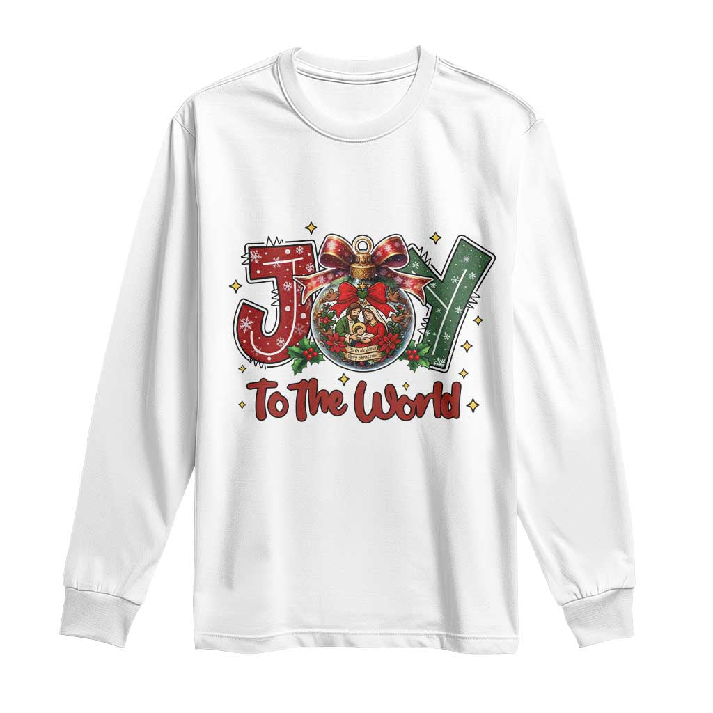 Jesus Christmas Long Sleeve Shirt Joy To The World - Wonder Print Shop