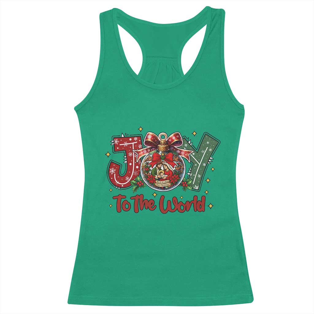 Jesus Christmas Racerback Tank Top Joy To The World - Wonder Print Shop