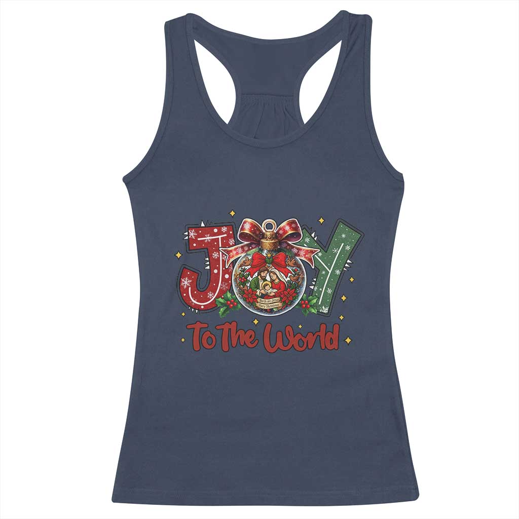 Jesus Christmas Racerback Tank Top Joy To The World - Wonder Print Shop