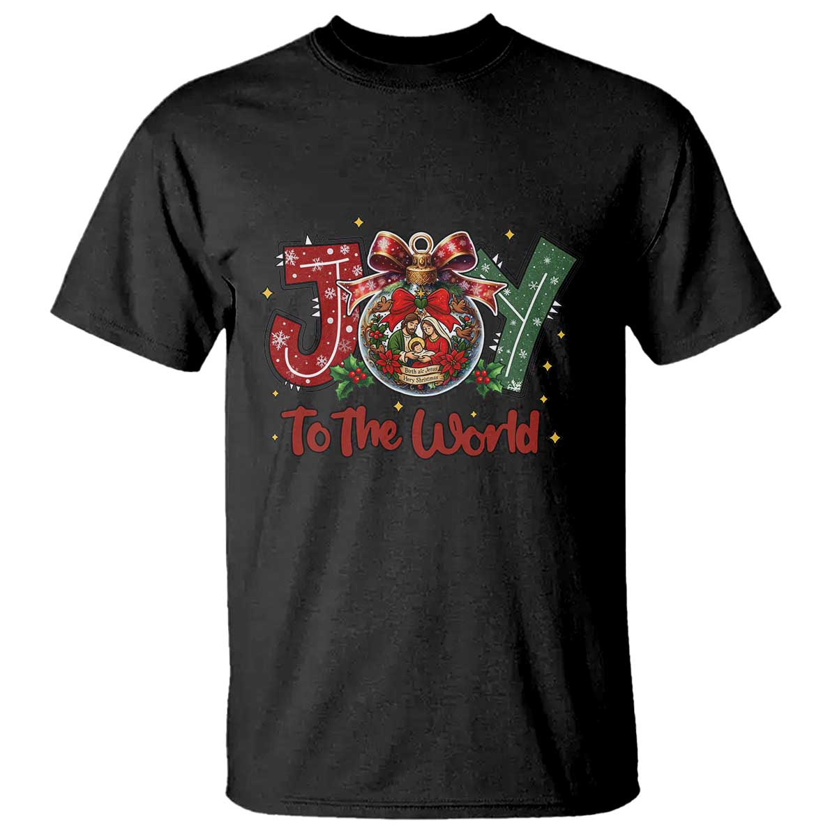 Jesus Christmas T Shirt Joy To The World - Wonder Print Shop